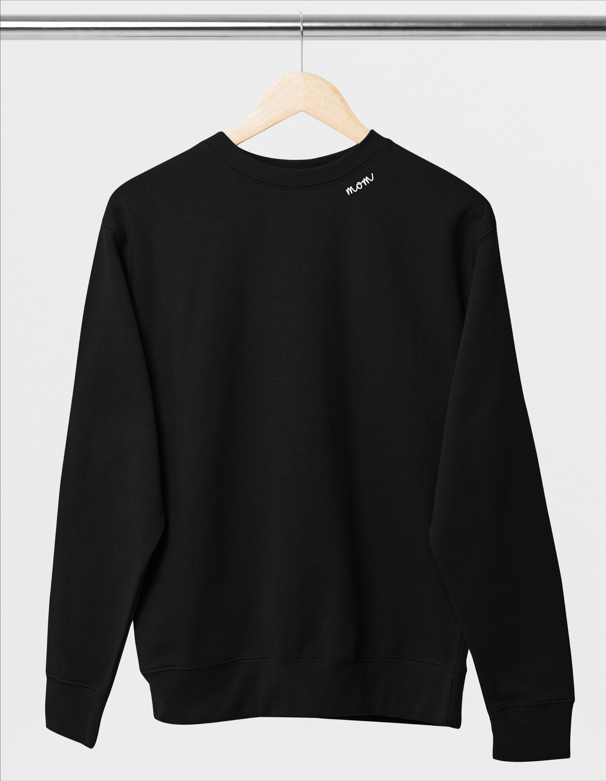Embroidered Collar Organic Cotton Sweatshirt "Mom"